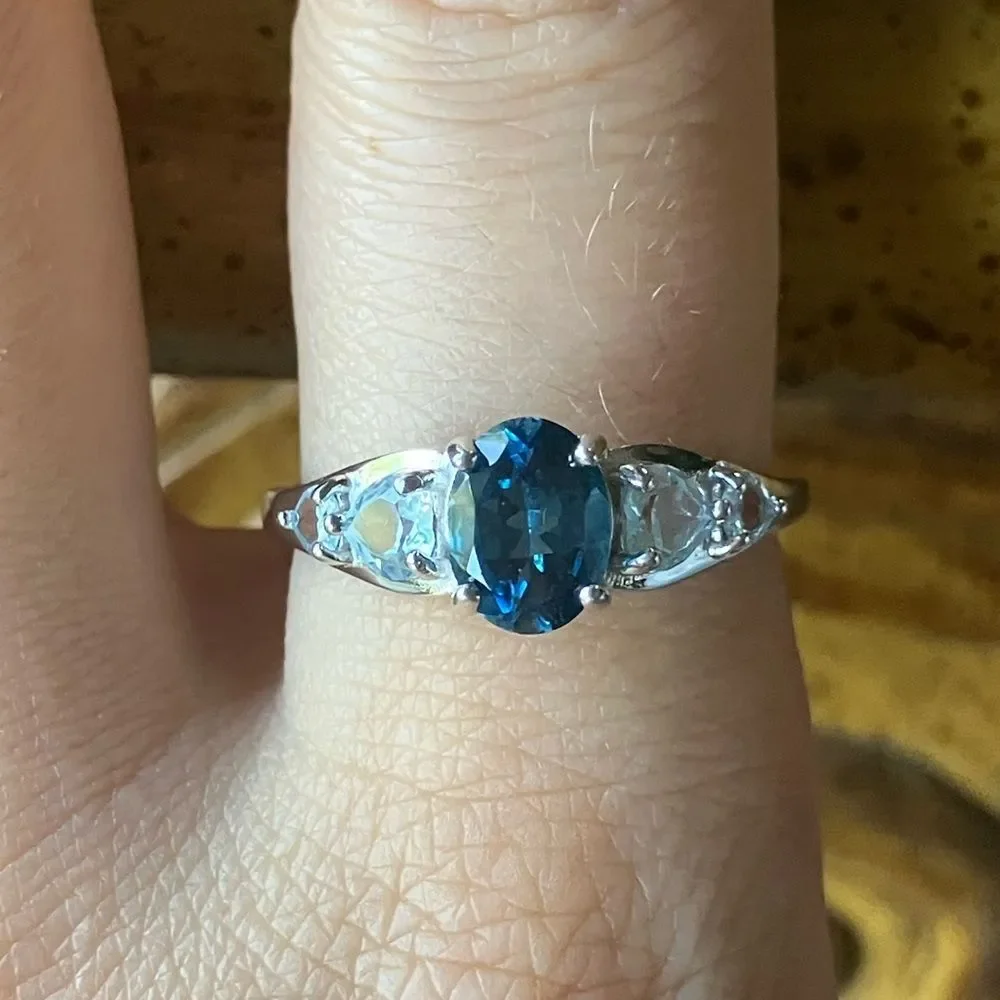 London Blue Topaz Sky Blue Topaz Sterling Silver Ring Size 10